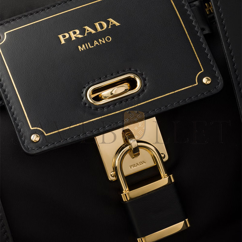 Pra*a large re-nylon top-handle bag with padlock 1bb135 (40*21*20cm)